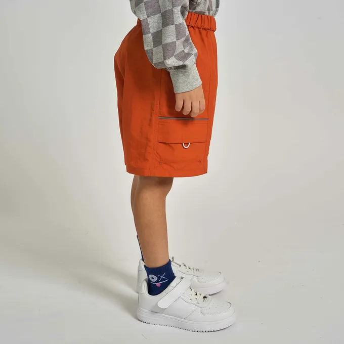 日本 b-ROOM - 抗汙防潑水 機能玩耍側口袋短褲-淺軍綠