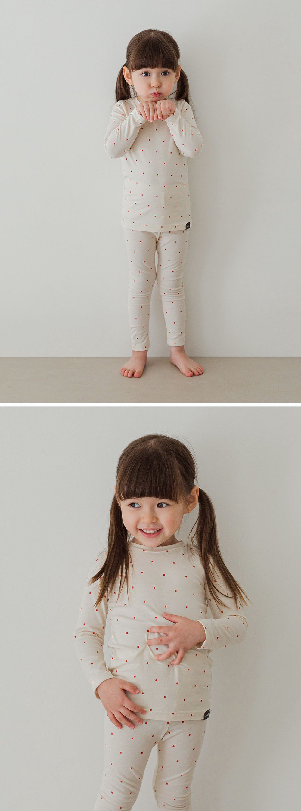 韓國 Cordi-i - 德國Viloft天然纖維保暖衣套裝-點點-可可