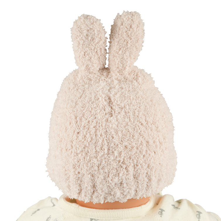 akachan honpo - 毛茸茸針織帽-兔子-粉紅色