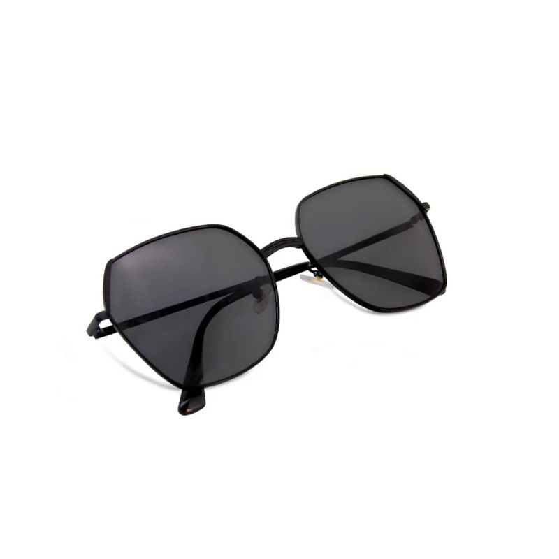 ALEGANT - 俐落時尚煉瓦黑拚邊微方霧黑細框偏光墨鏡│UV400太陽眼鏡