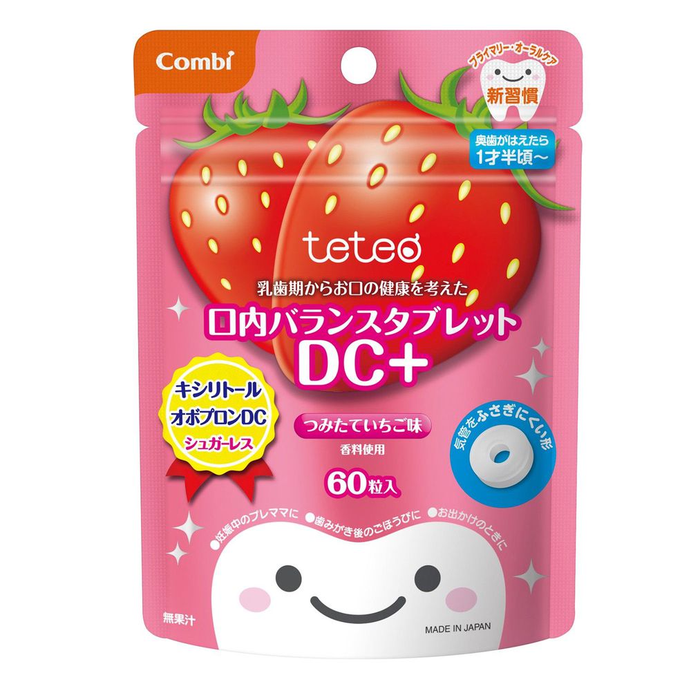 日本 Combi - teteo無糖口嚼錠-草莓口味