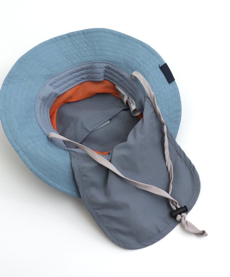 日本 BREEZE - 抗UV 後頸可收納遮陽帽-彩虹色