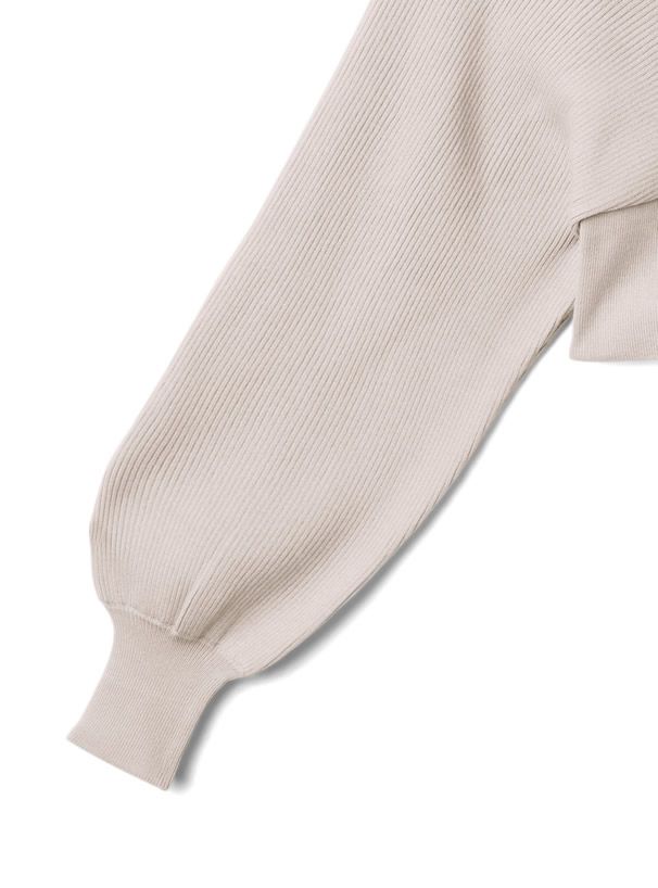 日本 GRL - 微立領挖肩針織上衣-深可可