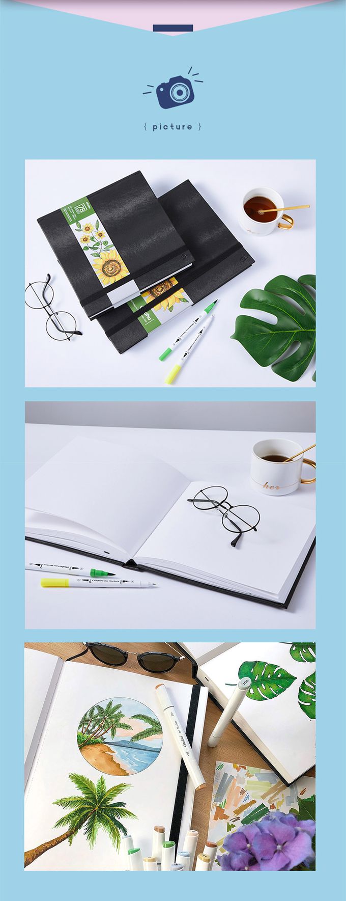 Ohuhu - 精裝酒精性麥克筆素描本 200g