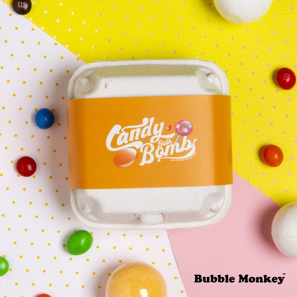 韓國 Bubble Monkey - CANDY BOMB 泡沫浴泡澡球 4入體驗盒 橘