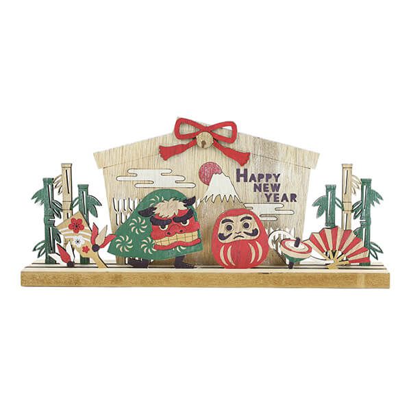 日本代購 - 木製日本新年擺飾/掛飾-注連繩 (W22.5×H22×D1.3cm)