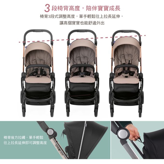 義大利 chicco - One4Ever全能秒收雙向輕量手推車-沙漠玫瑰