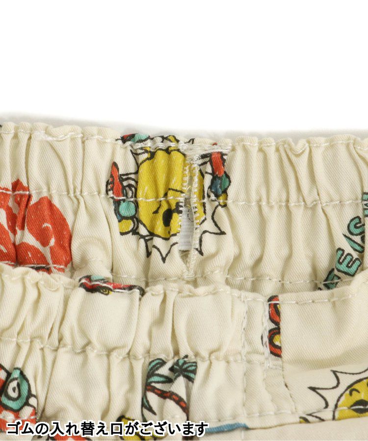 日本 BREEZE - 帥氣印花休閒短褲-米色海灘