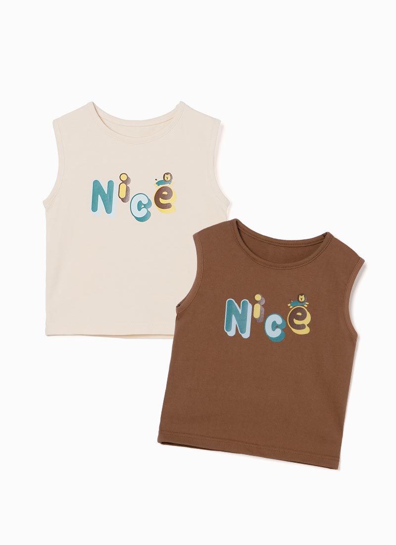 韓國 OZKIZ - Nice獅子無袖背心上衣-咖啡