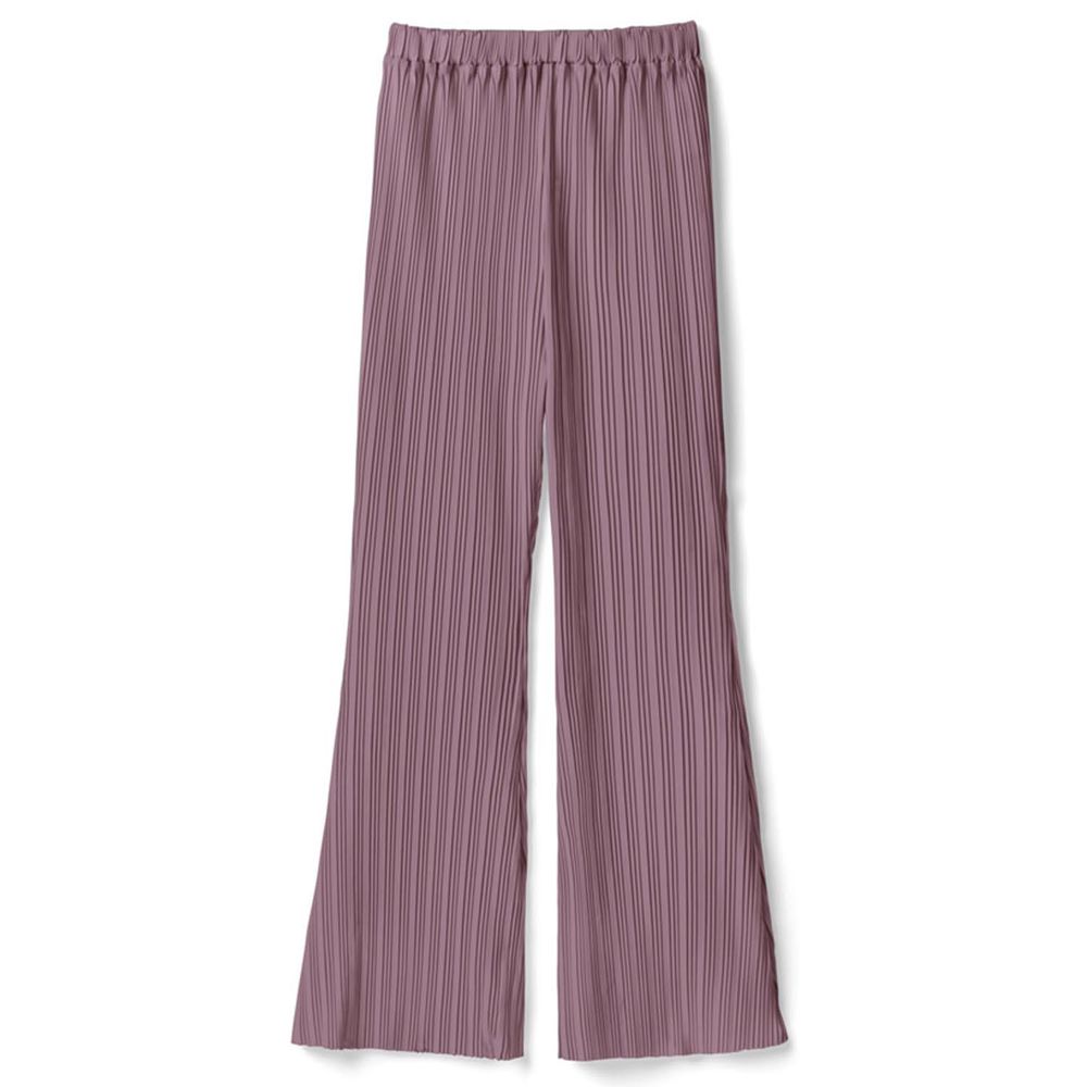 日本 GRL - 低調光澤皺摺百搭寬褲-紫