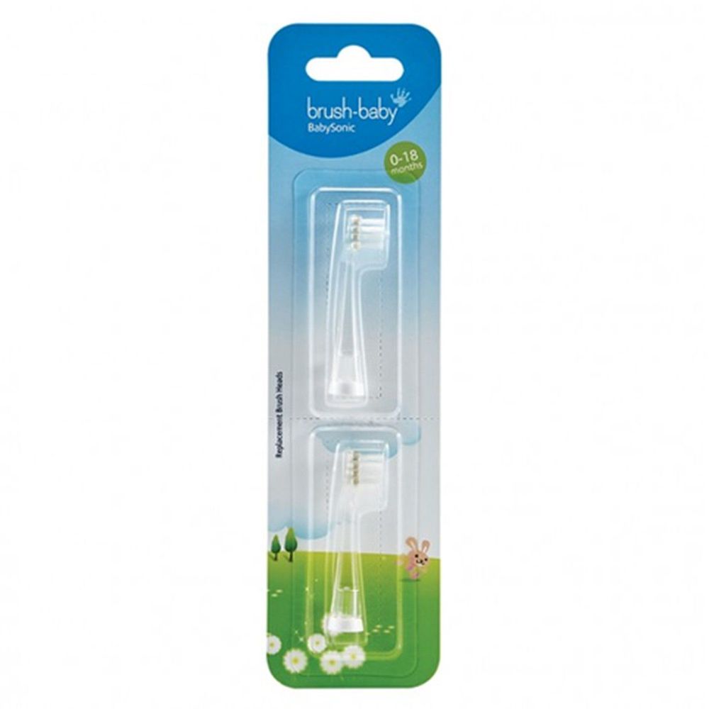 英國 brush-baby - 聲波電動牙刷替換刷頭2入-0-18M