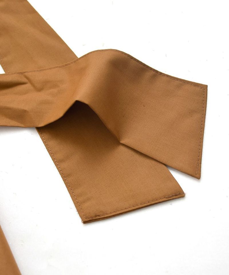 日本 zootie - 氣質後綁帶澎澎袖上衣-焦糖棕