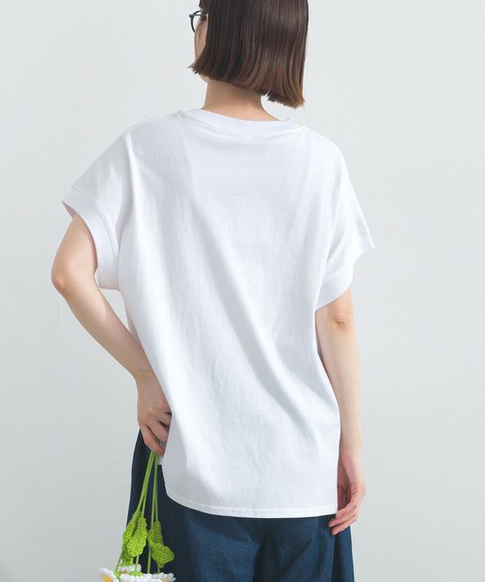 日本 Lupilien - 16OE天竺棉 臘腸狗印花短袖上衣-白