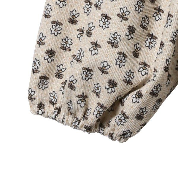 日本西松屋 - 文藝少女歐風長袖洋裝-小碎花-米杏