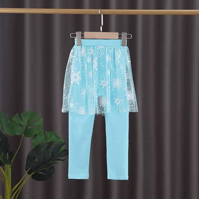 修身造型內搭褲-紗裙款-冰雪紫