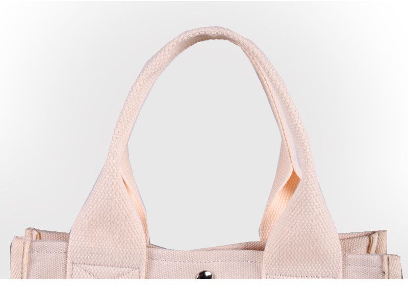 大容量帆布手提包/便當袋-粉色 (22x14.5x23cm)