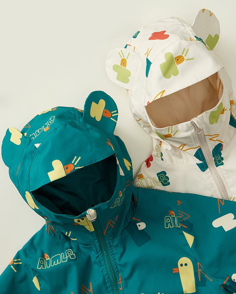 搖粒絨三合一衝鋒外套(鋪棉款)-積木怪獸-綠色