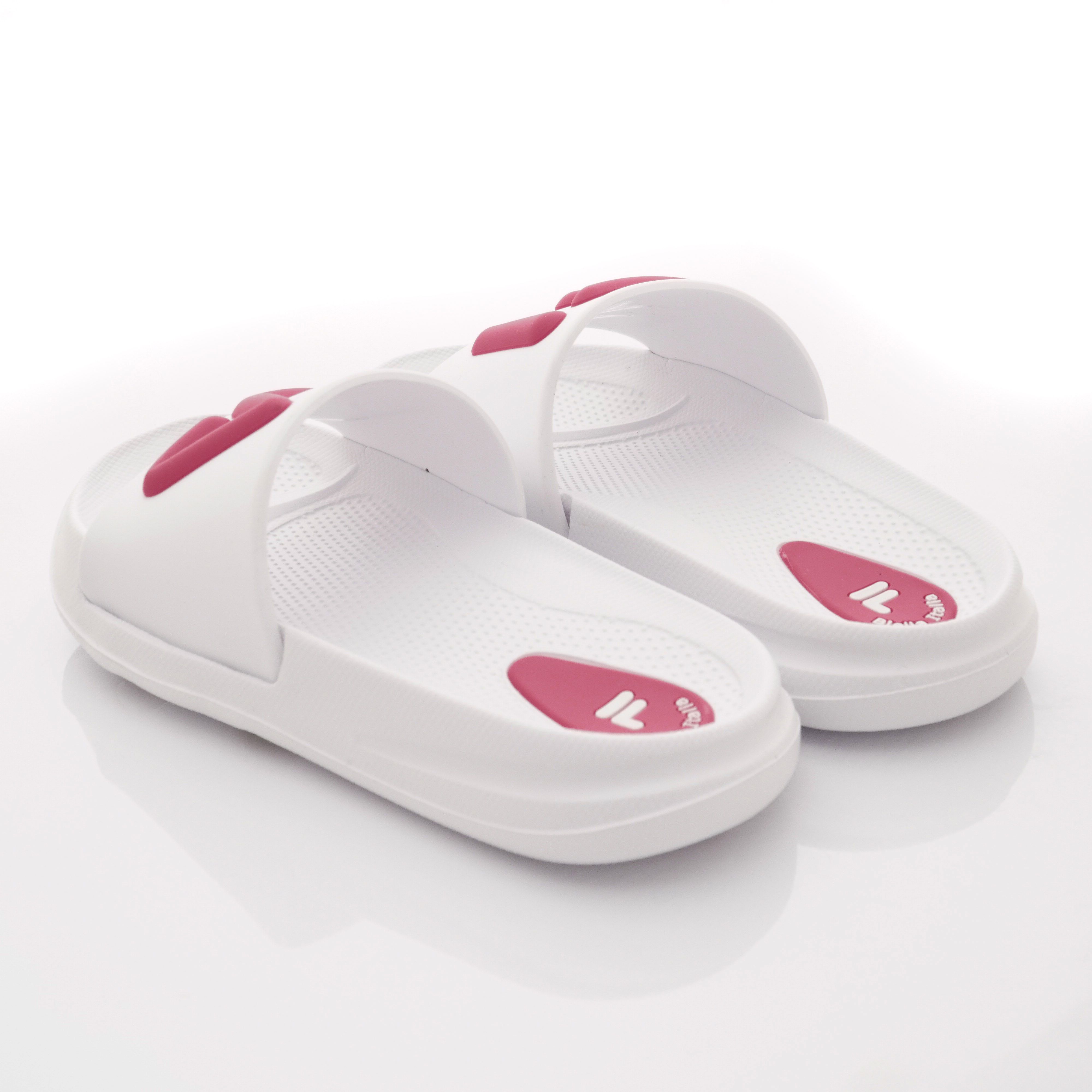 FILA - LOGO拖鞋款(中小童段)-白桃