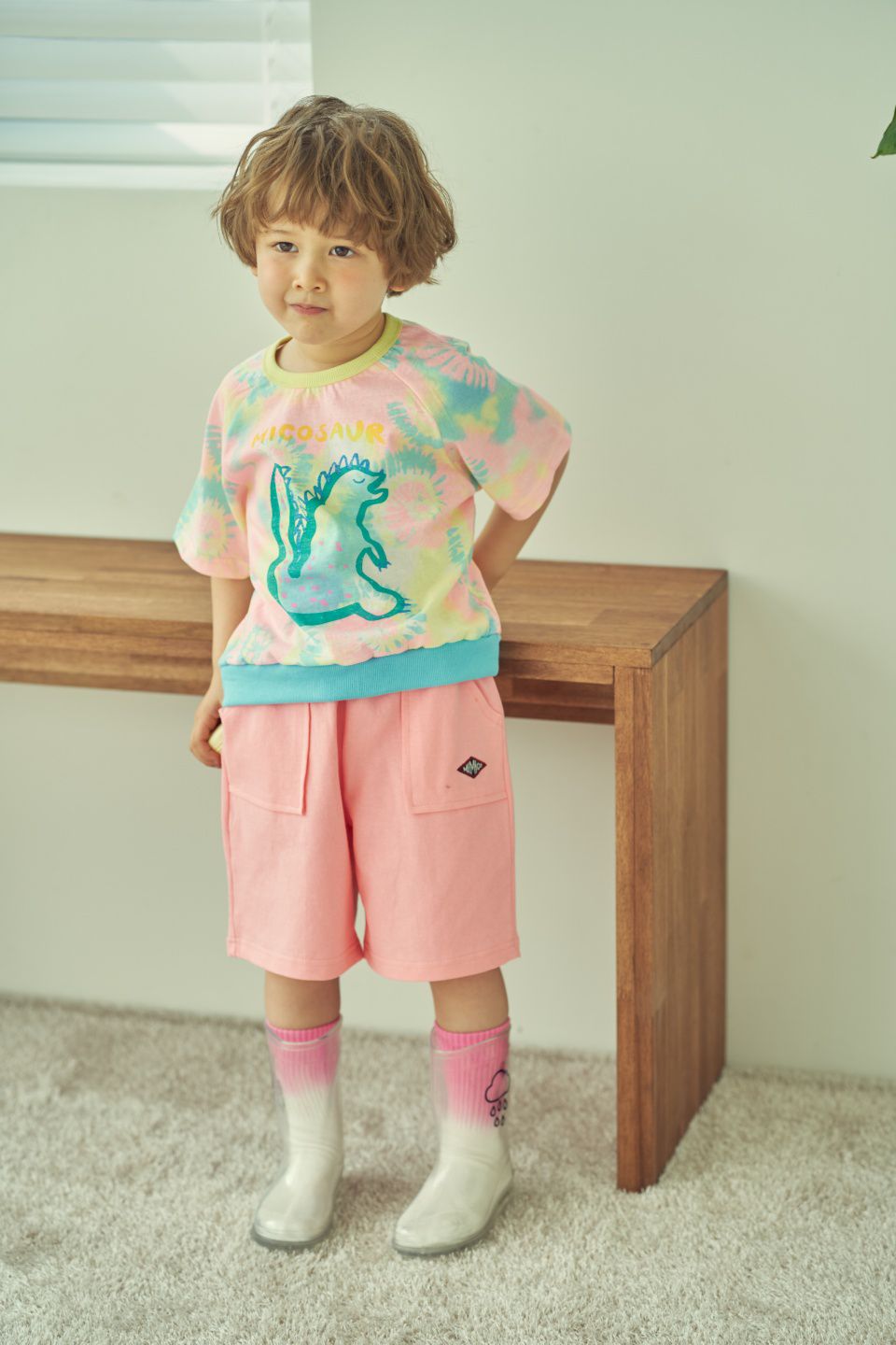 韓國 Mimico - 大口袋舒適純棉寬褲-粉紅