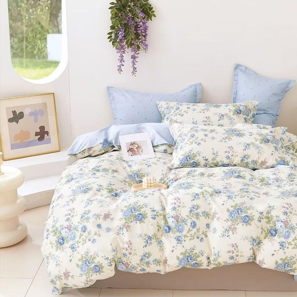 台灣製 極致純棉寢具組-曉春物語-單人兩件式床包組