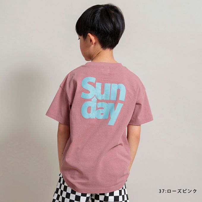 日本 BRANSHES - 100%棉 街頭印花短袖上衣-SUN DAY-玫瑰粉