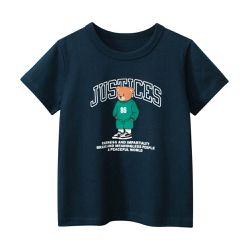27KIDS - 純棉短袖上衣-酷帥熊熊-藏青