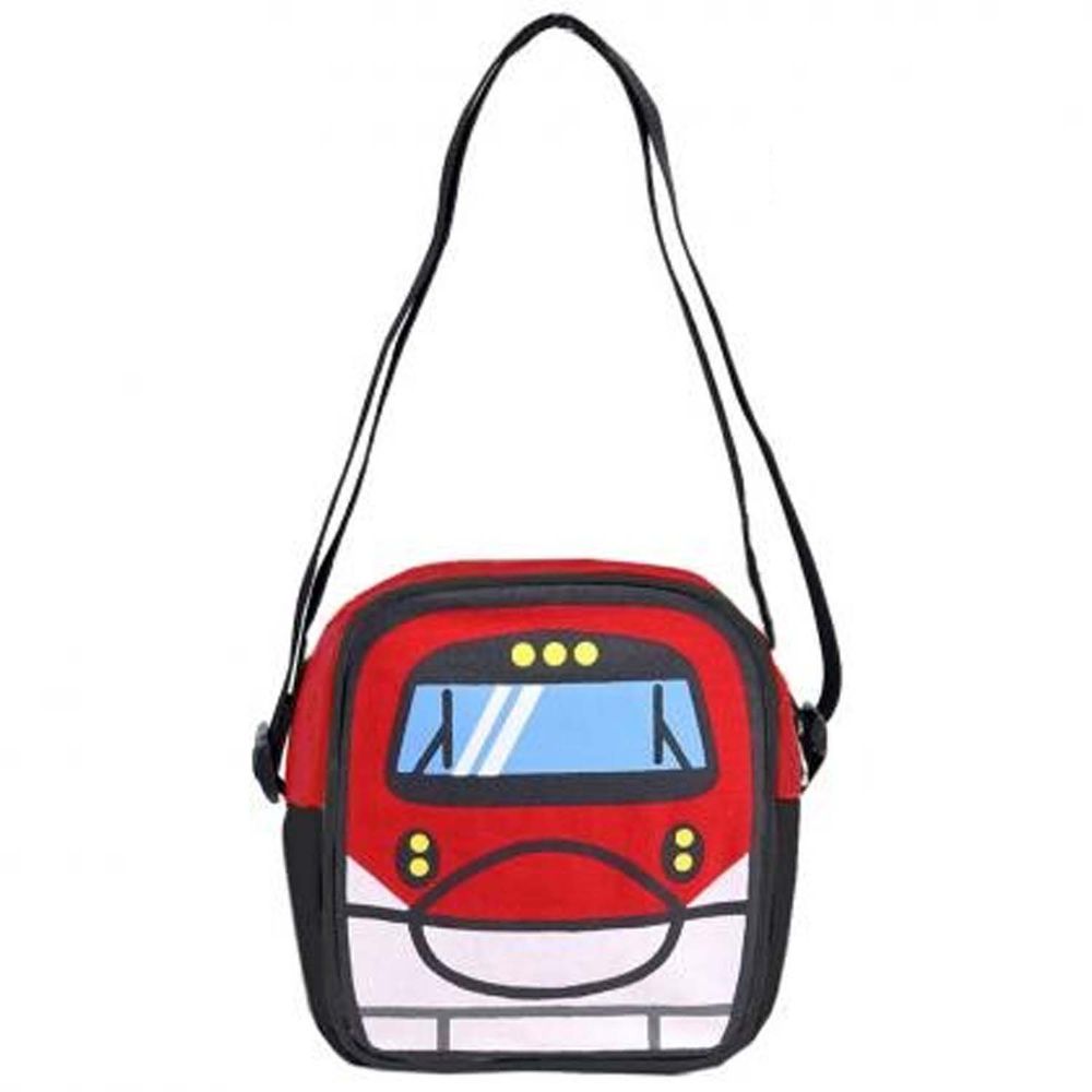 列車車頭造型側背包-紅/綠 (15x17x6cm)