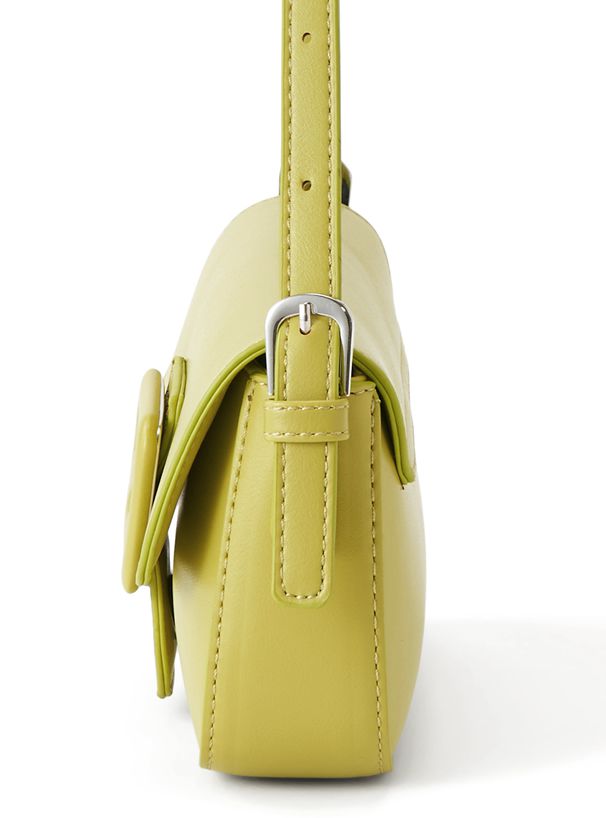 日本 GRL - 方形釦時尚皮質側背包-甜心粉