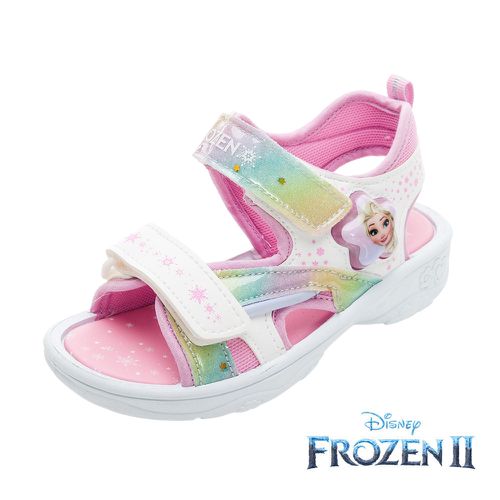 迪士尼Disney - 冰雪奇緣 童鞋 電燈涼鞋 FNKT37129-艾莎&安娜燈殼設計-白-(中童段)