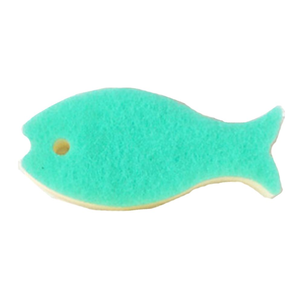 日本 MARNA - 超強起泡力 日本製小魚3層菜瓜布(繽紛色)-薄荷綠