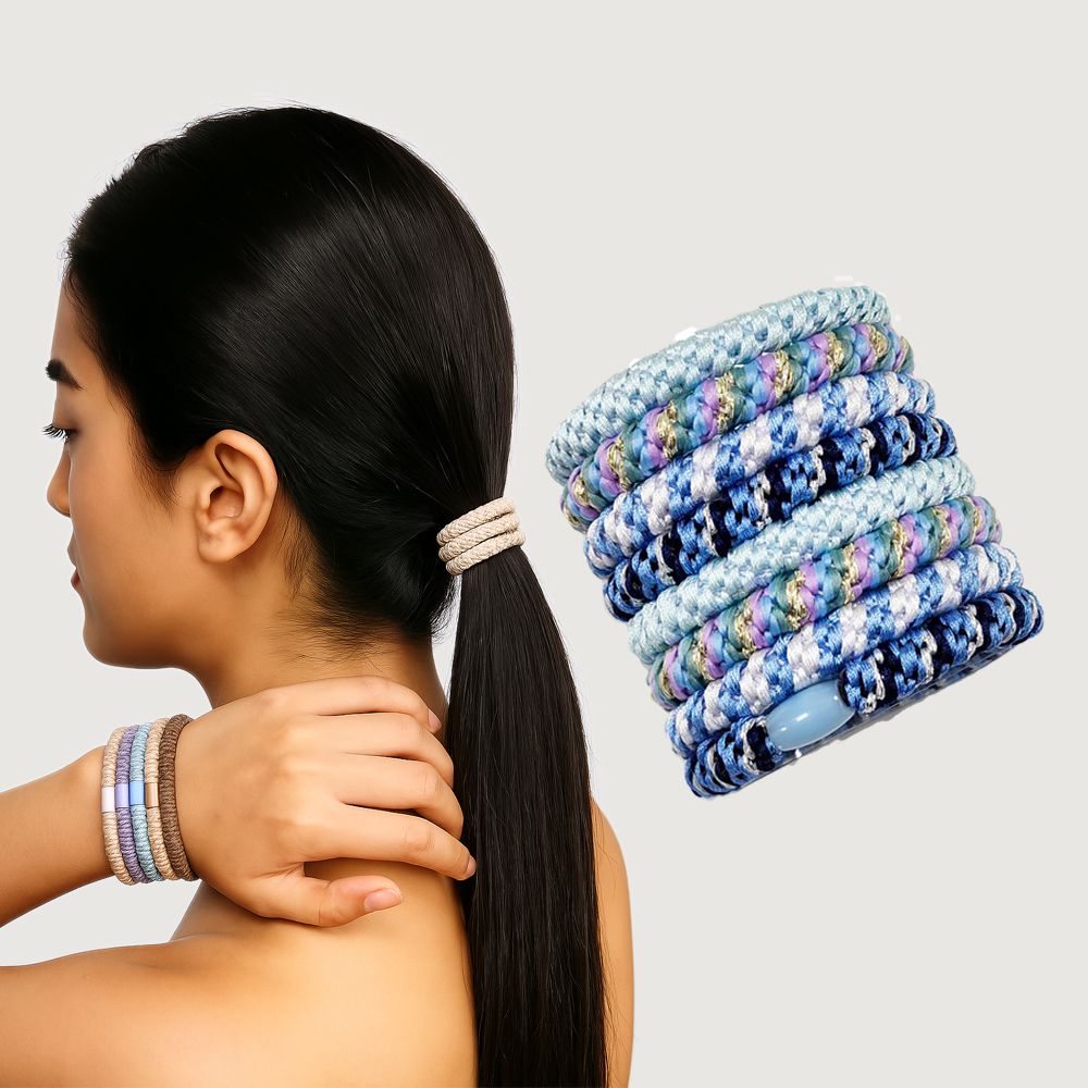 Beauty 彈力編織髮圈組-天空之境-1組8條