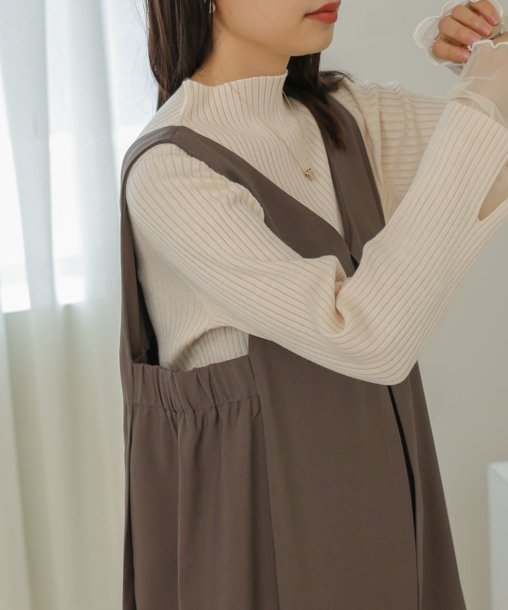 日本 Bab - 2WAY側鬆緊修身背心裙-黑