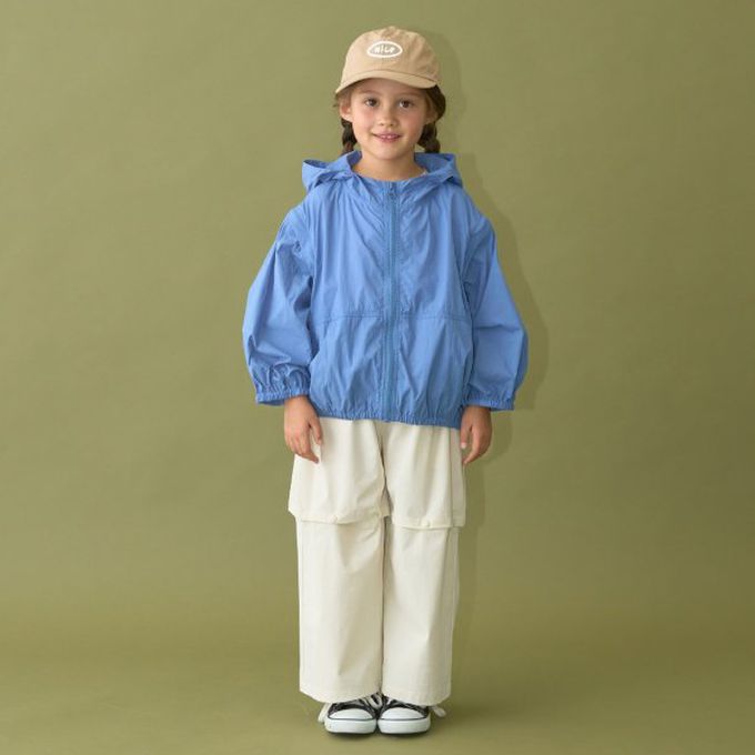 日本 b-ROOM - 2way輕巧尼龍連帽風衣(袖可拆)-炭灰