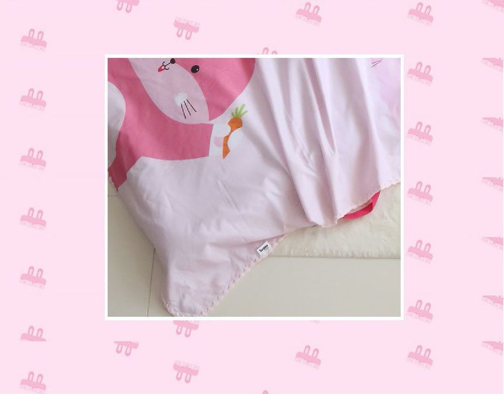 5CM雙面厚墊兒童睡袋/寢具(無拉鏈)-粉嫩小兔子