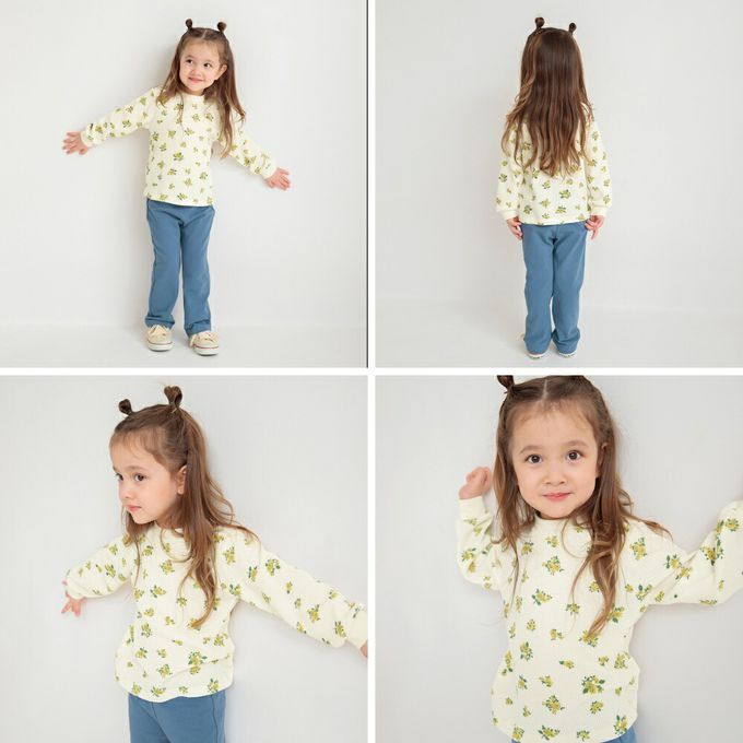 日本 BRANSHES - 清新女孩羅紋長袖上衣-圓點-黑