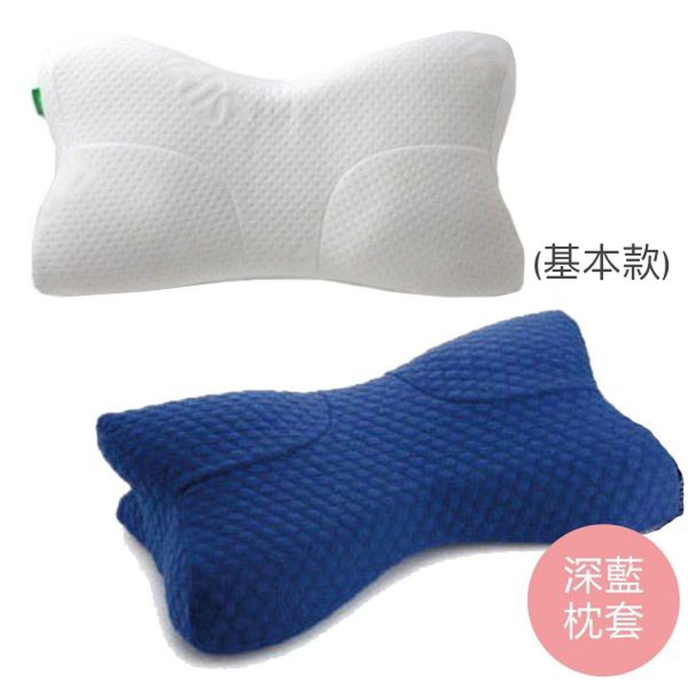 日本 SU-ZI - AS 快眠止鼾枕(基本款)+專用替換枕套-深藍
