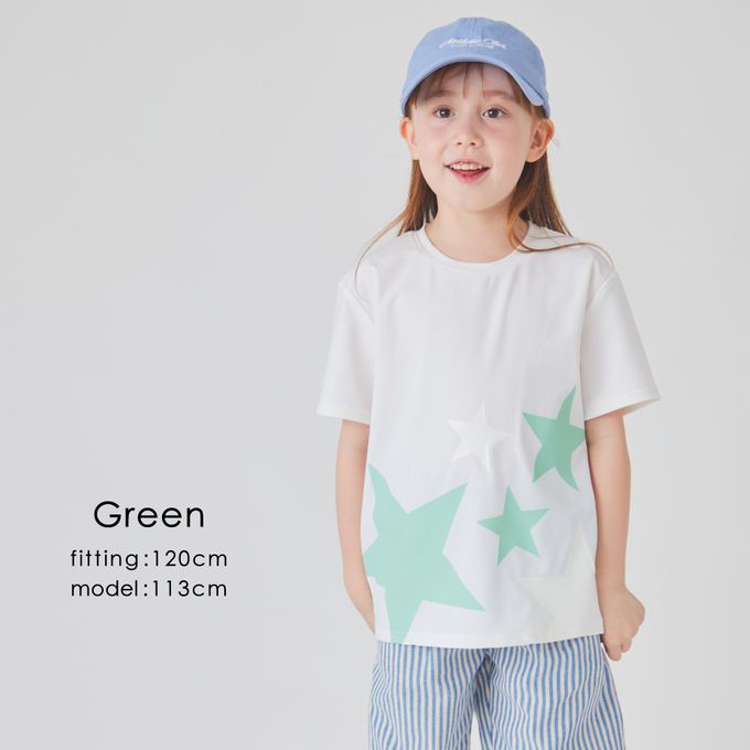 日本 evercloset - 速乾抗UV 神奇變色星星T恤-粉紅