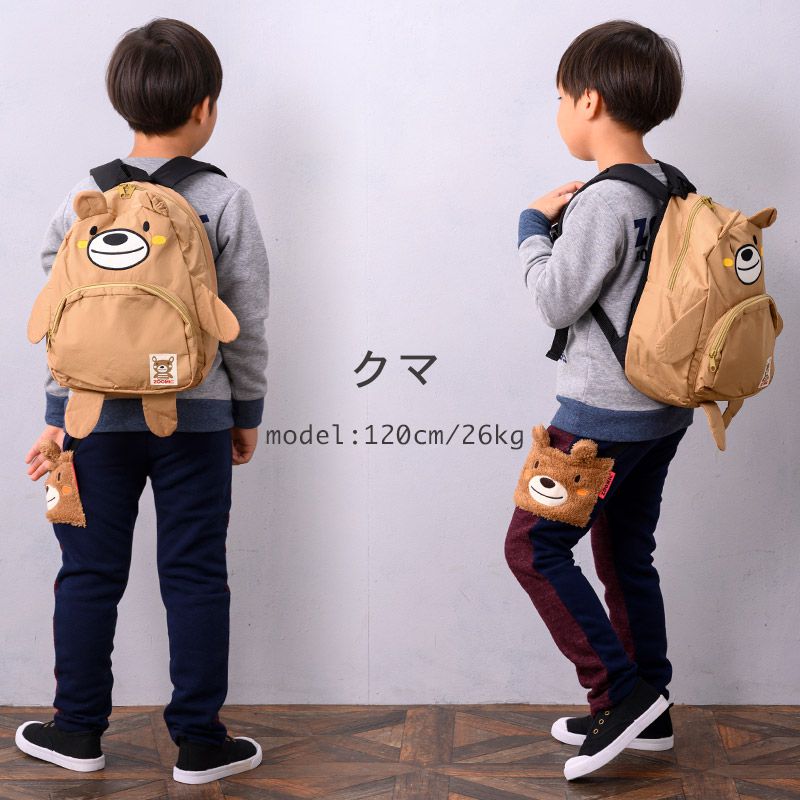 日本 ZOOLAND - 動物造型減壓背帶書包/後背包-小兔-粉紅