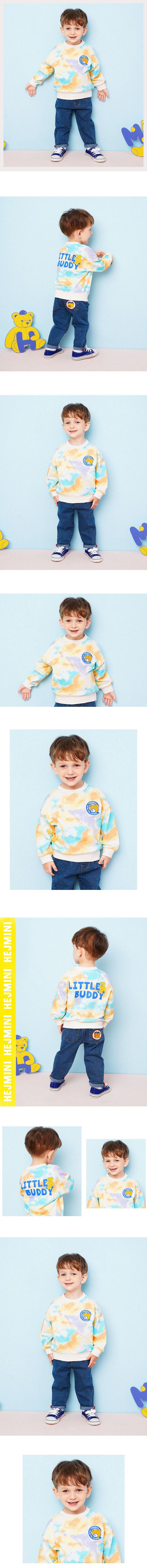 韓國 HEJMINI - 渲染熊熊徽章純棉T-象牙白