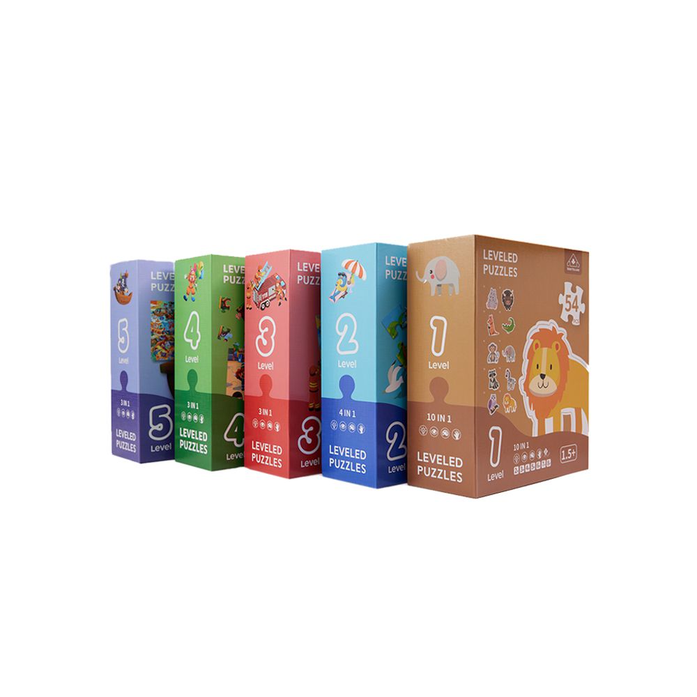 兒童益智拼圖 包套 全系列五階段