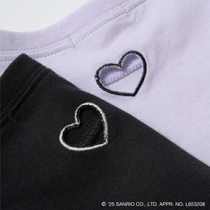 日本 Lycee mine - 可愛刺繡星星鏤空短袖上衣-卡通人物酷洛米-紫丁香