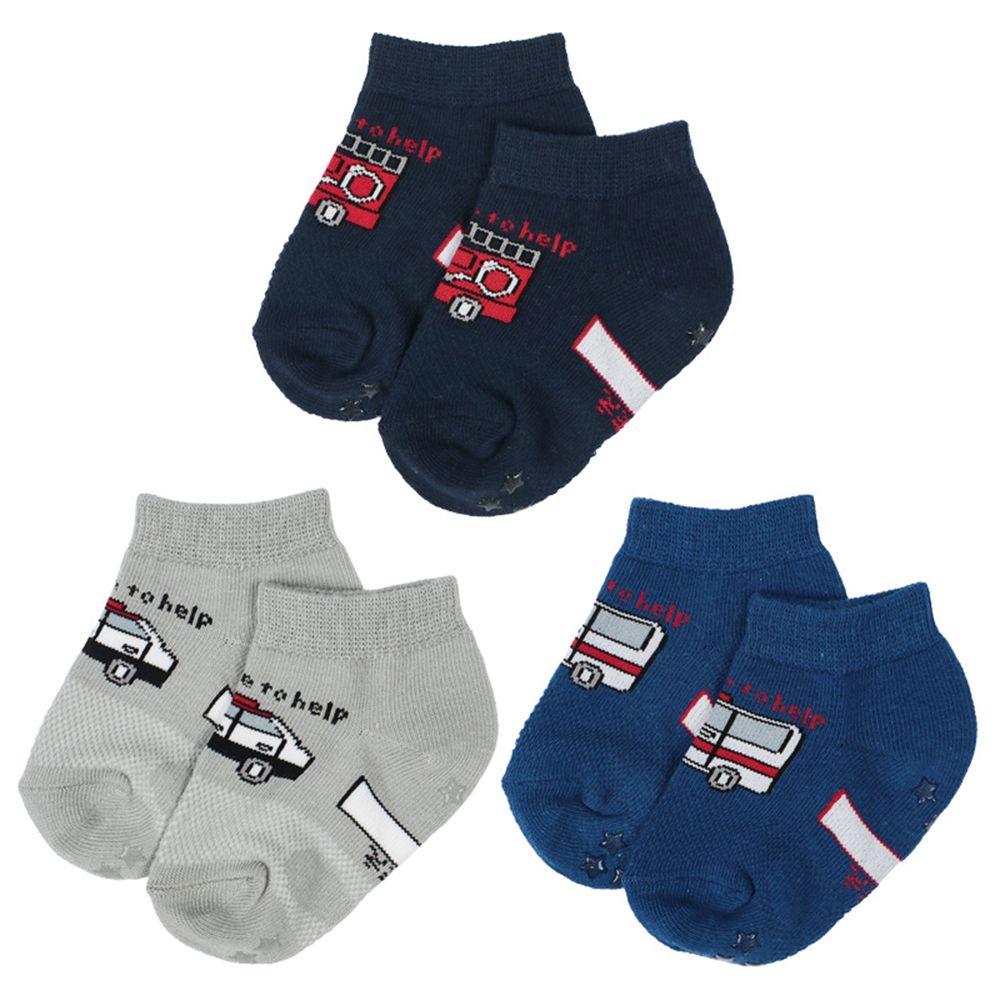 踝襪3雙組-緊急車輛 (9~14cm)