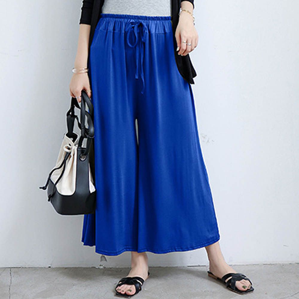 超修飾莫代爾彈力九分褲-寶藍色 (F)