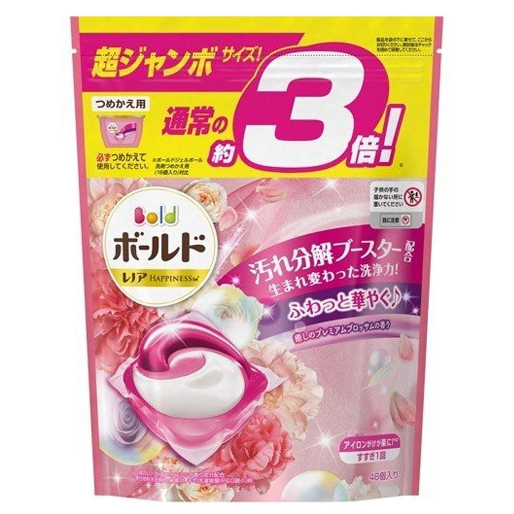 日本 P&G - 2020新版 洗衣膠球-補充包-牡丹香氛-46顆入/袋(883g)