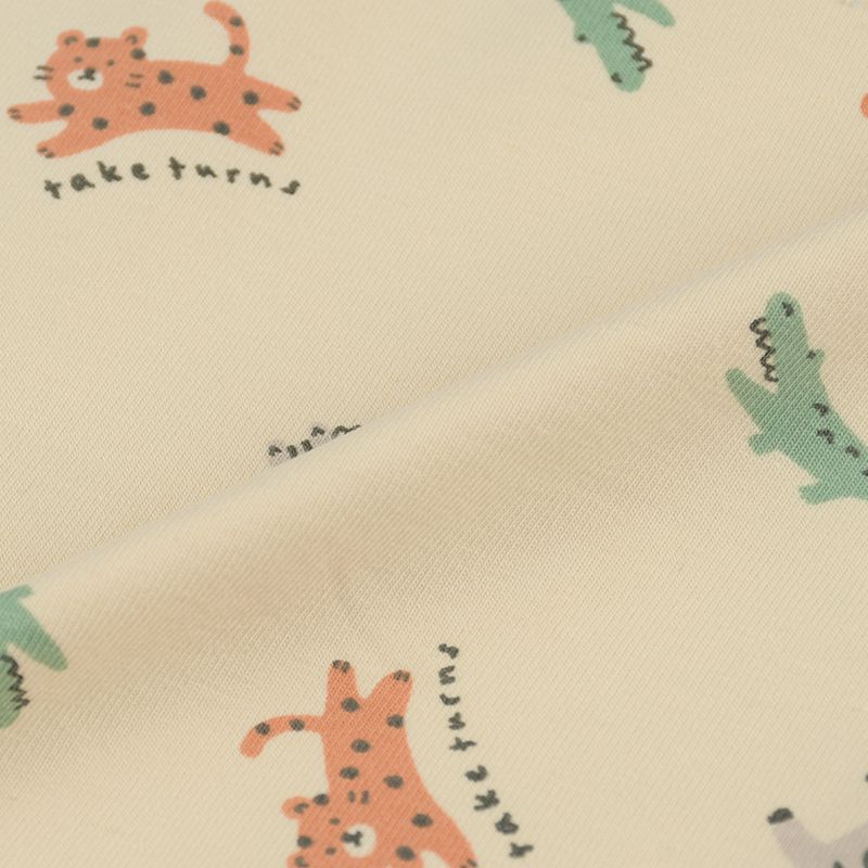 akachan honpo - 短袖外出包屁衣-動物-淺卡其色