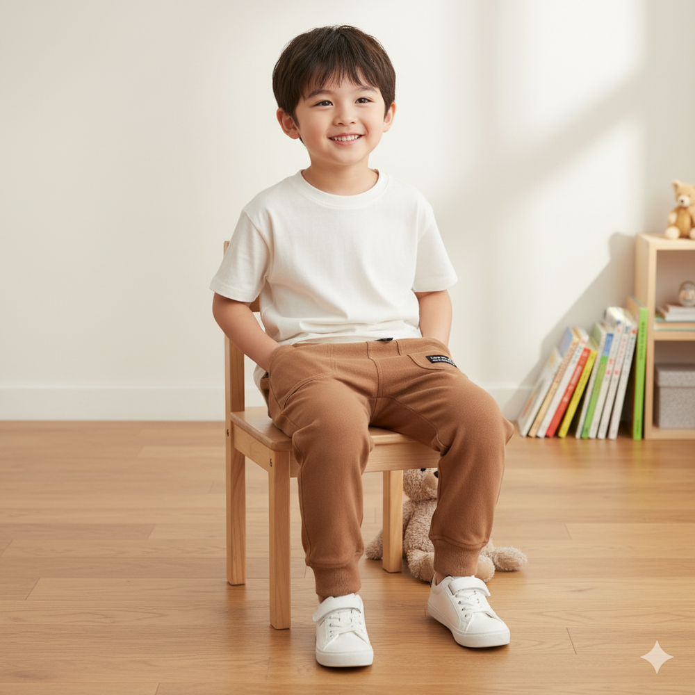 10分束口褲-淺卡其色