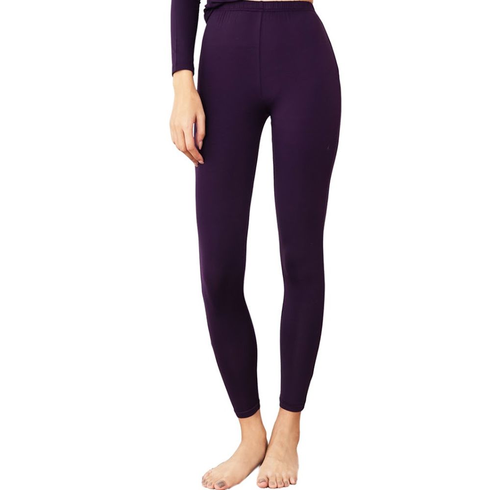 GIAT - 極暖昇溫5℃蓄熱刷毛褲(女款)-深紫色