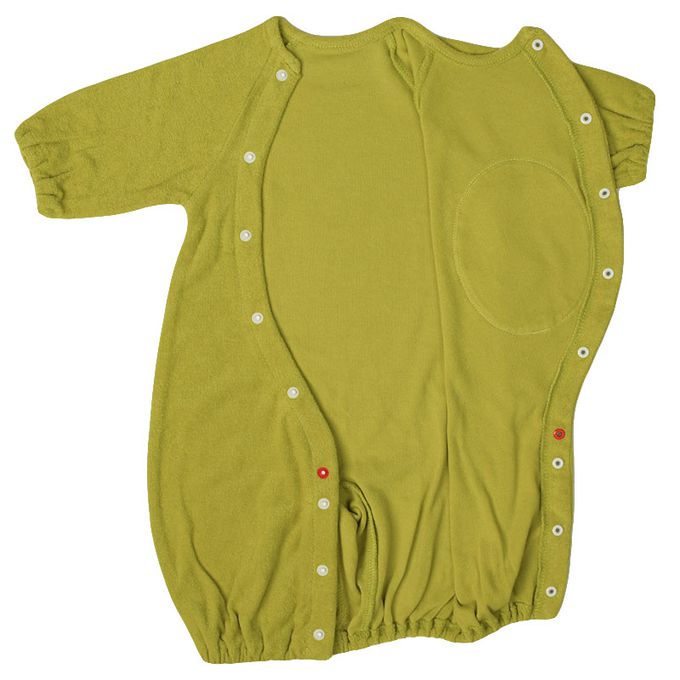 akachan honpo - 長袖造型連身衣-附帽子 恐龍-綠色 (50~60cm)