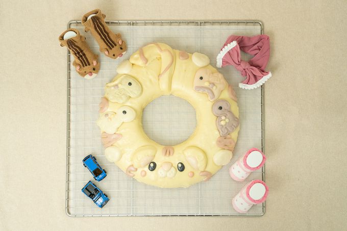 老甜媽手工饅頭 - 收涎饅頭-恐龍甜甜圈-1000g-直徑33公分