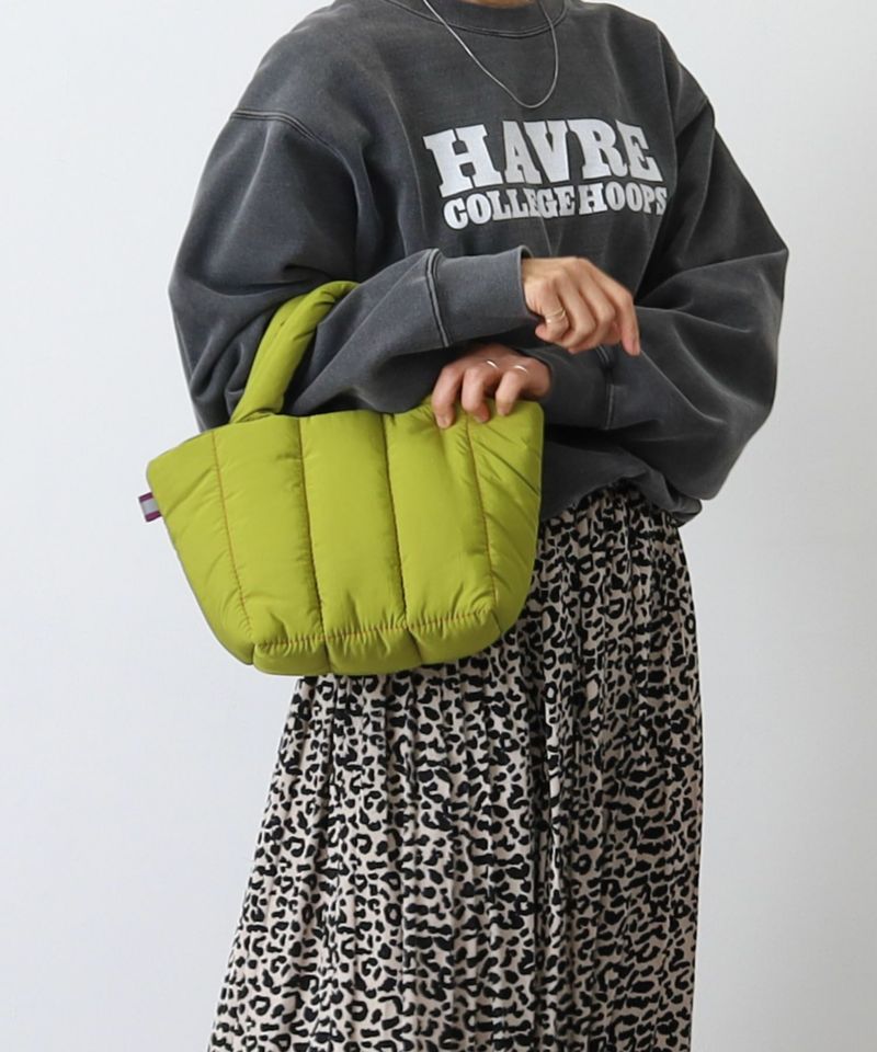 日本 COOCO - 衍縫鋪棉雲朵手提包-亮橘 (W20*H18*D14cm)